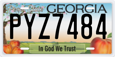 GA license plate PYZ7484