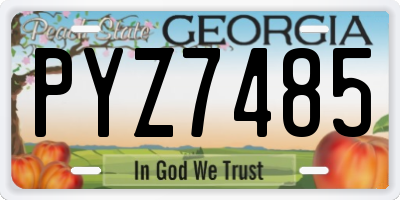 GA license plate PYZ7485