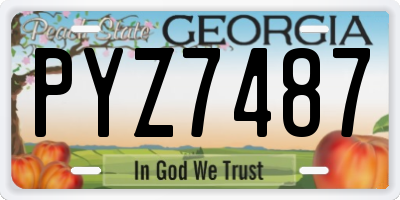 GA license plate PYZ7487