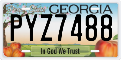 GA license plate PYZ7488