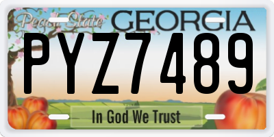 GA license plate PYZ7489
