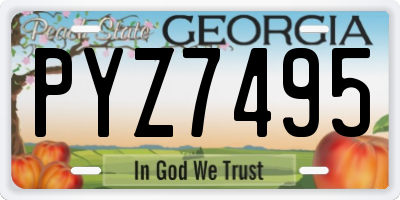 GA license plate PYZ7495