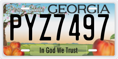 GA license plate PYZ7497