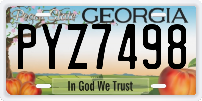 GA license plate PYZ7498