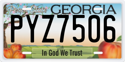 GA license plate PYZ7506