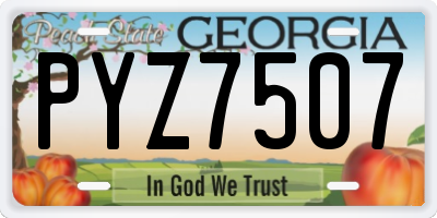 GA license plate PYZ7507