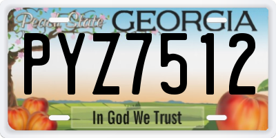 GA license plate PYZ7512