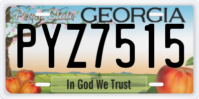GA license plate PYZ7515