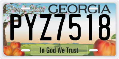 GA license plate PYZ7518