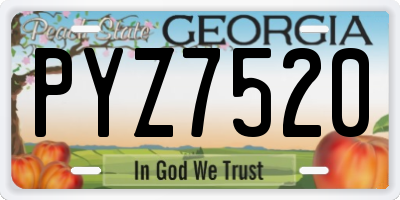GA license plate PYZ7520