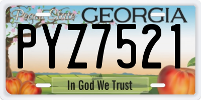 GA license plate PYZ7521