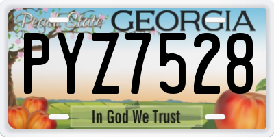 GA license plate PYZ7528