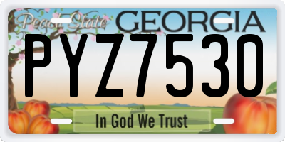 GA license plate PYZ7530