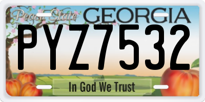 GA license plate PYZ7532
