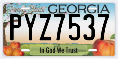 GA license plate PYZ7537