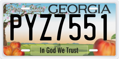 GA license plate PYZ7551