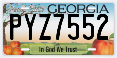 GA license plate PYZ7552