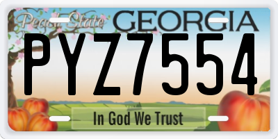 GA license plate PYZ7554