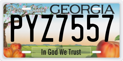 GA license plate PYZ7557