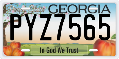 GA license plate PYZ7565