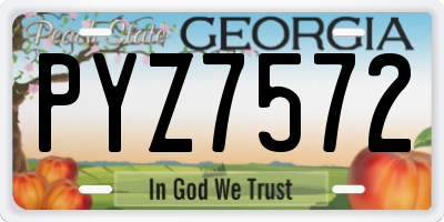 GA license plate PYZ7572