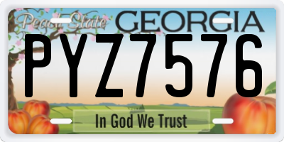 GA license plate PYZ7576