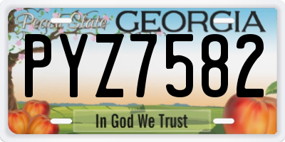 GA license plate PYZ7582