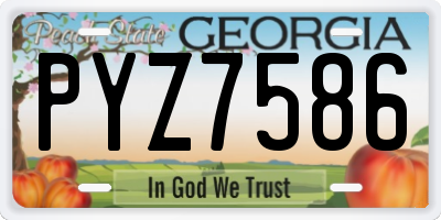 GA license plate PYZ7586