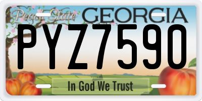 GA license plate PYZ7590