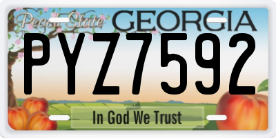 GA license plate PYZ7592