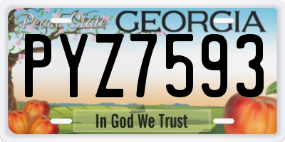 GA license plate PYZ7593