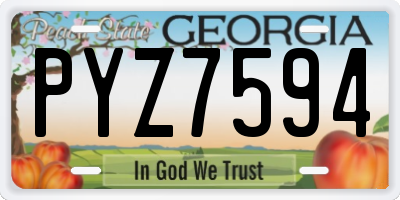 GA license plate PYZ7594