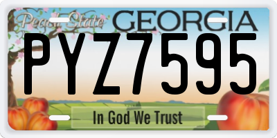 GA license plate PYZ7595