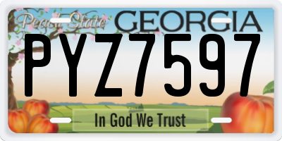GA license plate PYZ7597