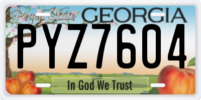 GA license plate PYZ7604