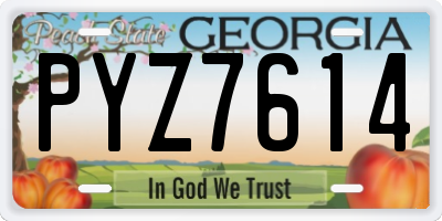 GA license plate PYZ7614