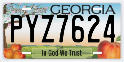 GA license plate PYZ7624