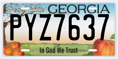 GA license plate PYZ7637