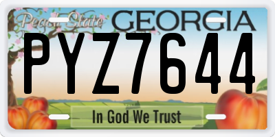 GA license plate PYZ7644