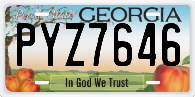 GA license plate PYZ7646