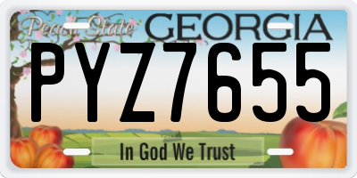 GA license plate PYZ7655
