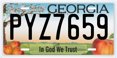 GA license plate PYZ7659