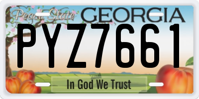 GA license plate PYZ7661