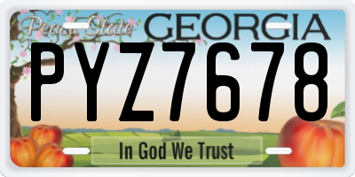 GA license plate PYZ7678