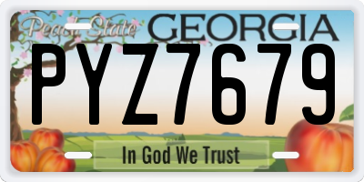 GA license plate PYZ7679