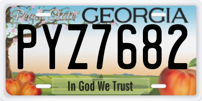 GA license plate PYZ7682