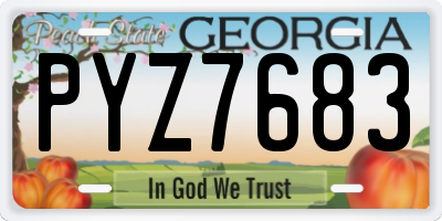 GA license plate PYZ7683