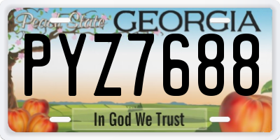 GA license plate PYZ7688