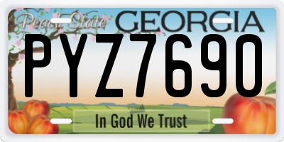 GA license plate PYZ7690