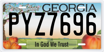 GA license plate PYZ7696